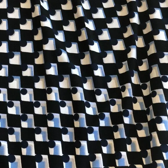 White House Black Market Key Hole Sleeveless Women's Blouse Tank Top Blue Black - Picture 11 of 11